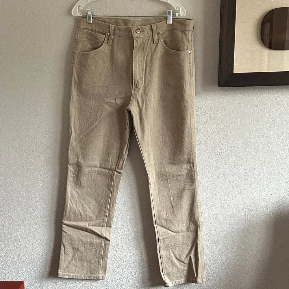 Wrangler Az 34 x32 Men Tan Straight-Leg Jeans new no tags